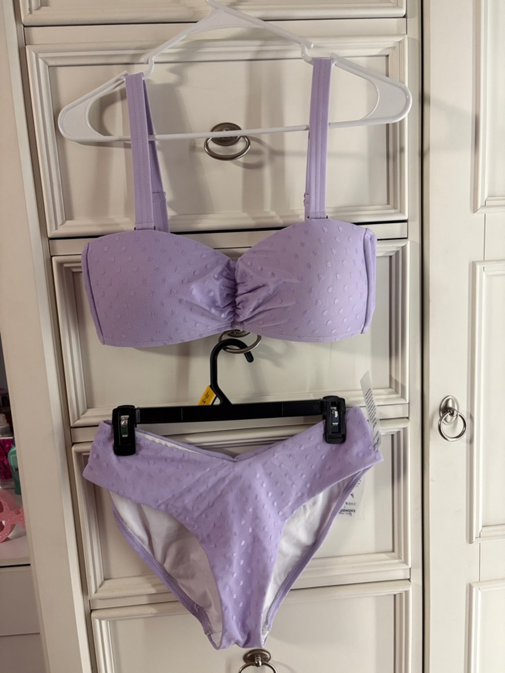 Gabi Fresh x Swimsuits For All Lavender Polka Dot Textured Bikini Set